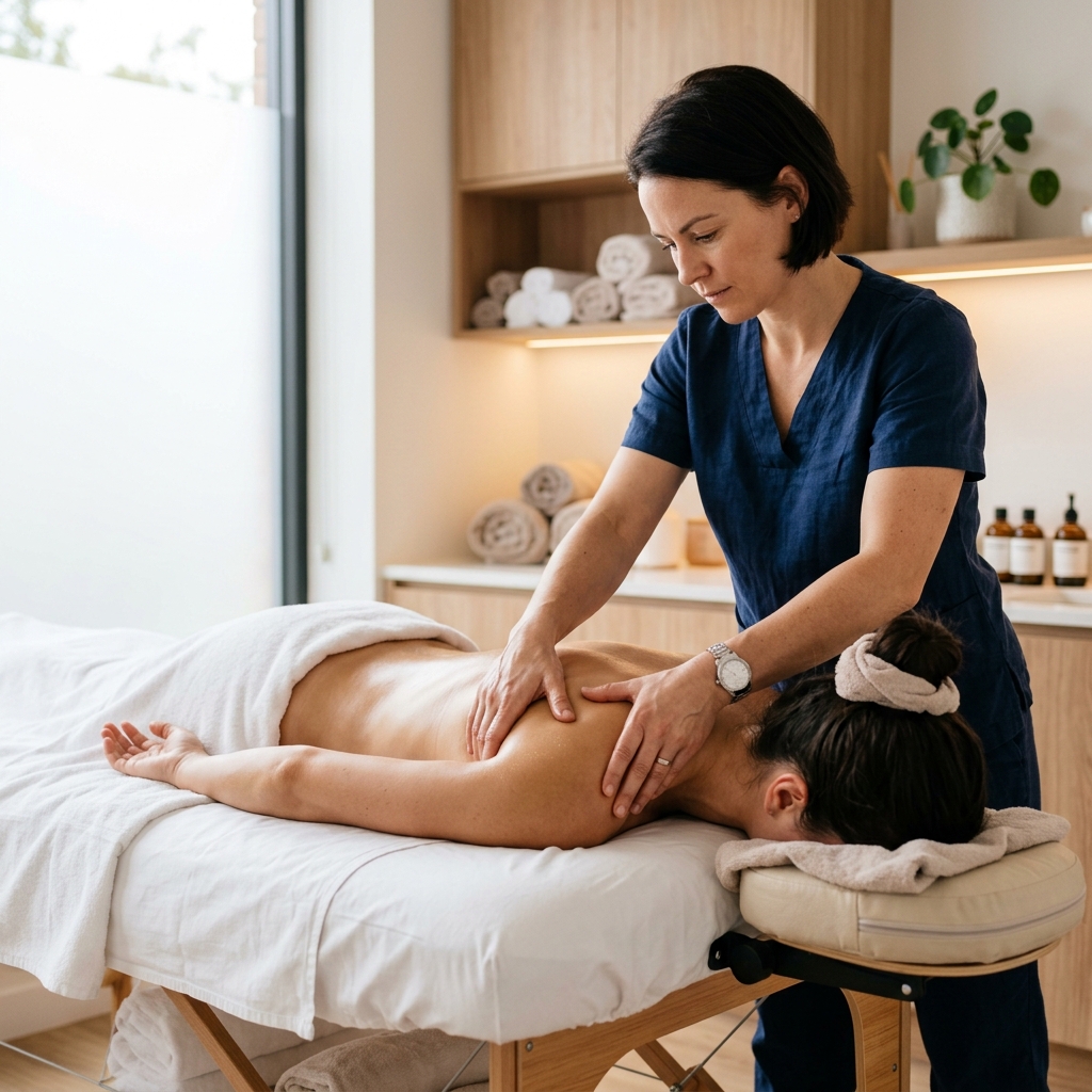 Sessão de massoterapia terapêutica na GS Terapias em Belo Horizonte